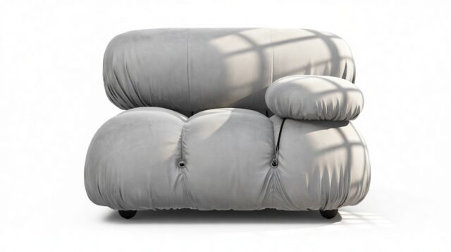 The Bellini – Light Gray Velvet, Right Arm