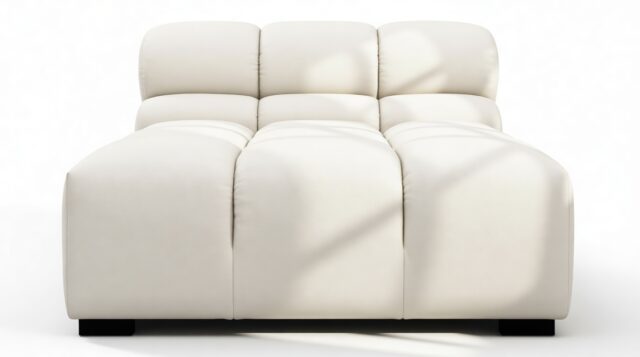 The Tufty Outdoor – Soft White Performance Weave (Outdoor), Armless Chaise