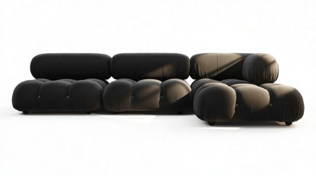 The Bellini – Black Velvet, Sectional (Right Chaise)