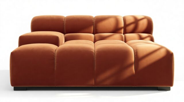 The Tufty – Spice Velvet, Deep Large Armrest (Left)