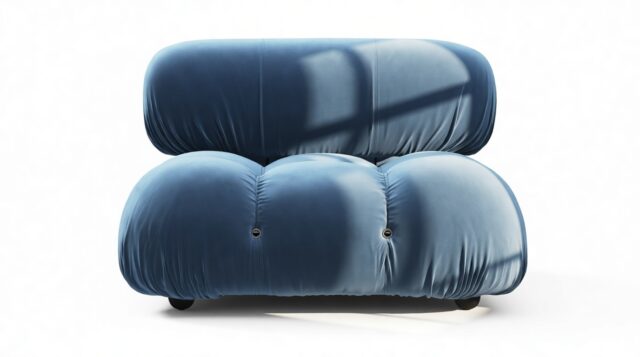 The Bellini – Aegean Blue Velvet, Armless Module