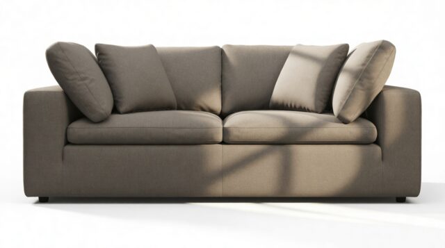 The Ciel – Coffee Brushed Weave, Two Seater Sofa