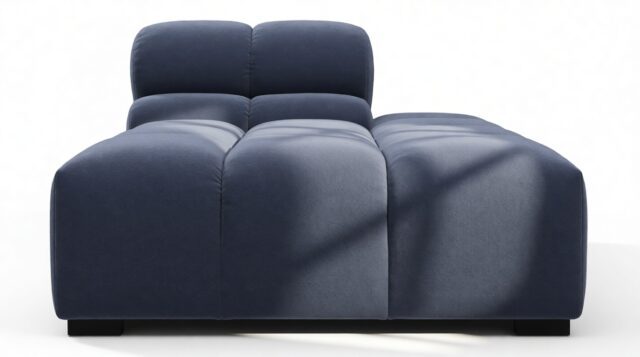 The Tufty – Royal Blue Wool, Armless Chaise (Right)