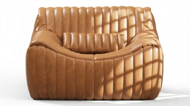 The Sandra – Distressed Brown Premium Leather, Lounge Chair