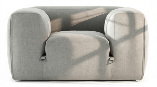 The Le Mura – Soft Gray Brushed Weave, Lounge Chair