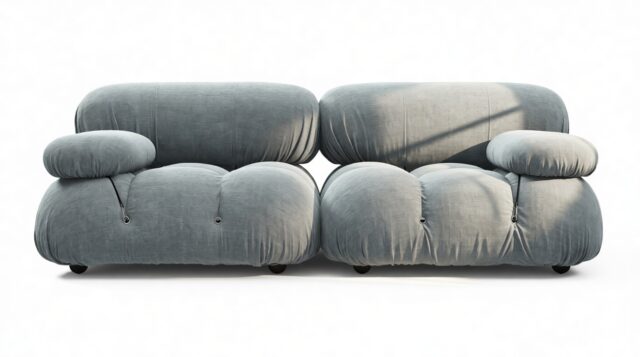 The Bellini – Cerulean Chenille, Two Seater Sofa