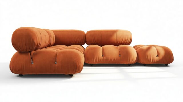 The Bellini – Apricot Velvet, Sectional (Small Left Corner)