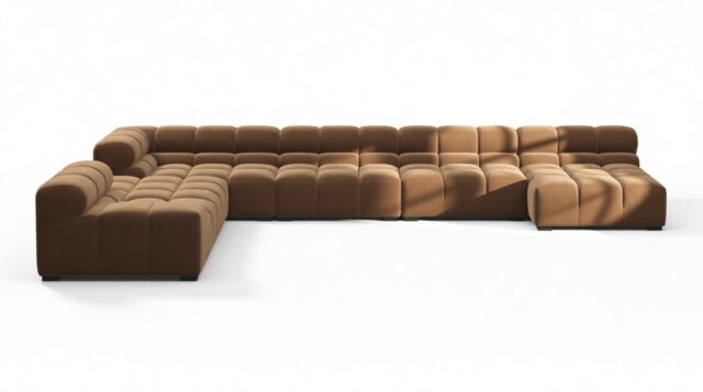 The Tufty – Mocha Velvet, Extra Large Corner (Left) – Sectional