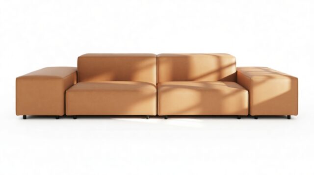The Extrasoft – Tan Vegan Leather, Two Seater Sofa