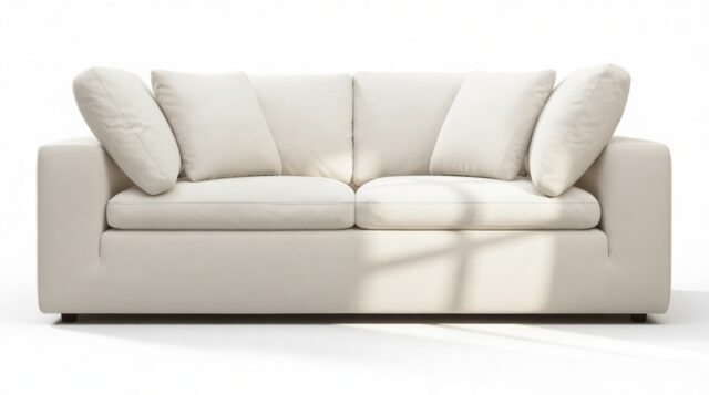 The Ciel – Oatmeal Brushed Weave, Two Seater Sofa