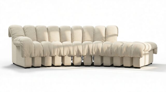 The DS 600 – Eggshell Vegan Suede, Small Open End Sofa, Right