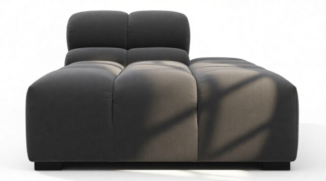 The Tufty – Ink Brushed Weave, Armless Chaise (Right)