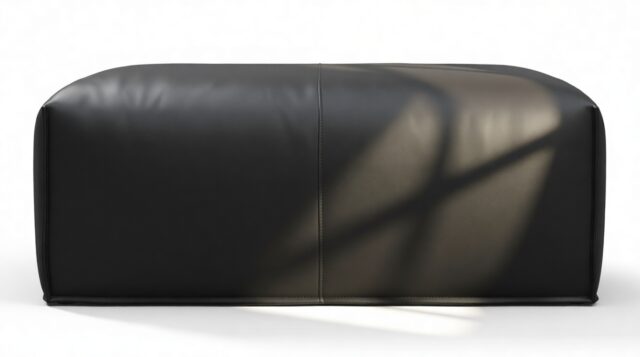 The Bambole – Vintage Black Vegan Leather, Ottoman