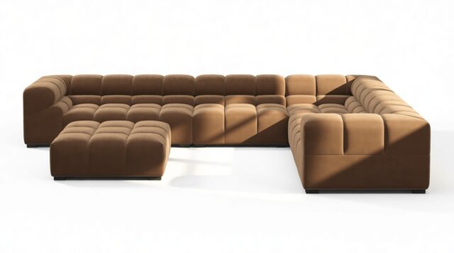 The Tufty – Mocha Velvet, Large Corner (Right) – Sectional