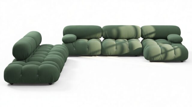 The Bellini – Evergreen Brushed Weave, Sectional (Large Left Corner)