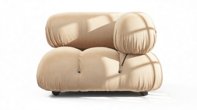 The Bellini – Ecru Velvet, Right Corner