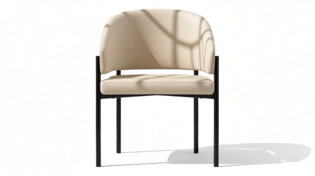 The Esther – Latte Vegan Suede and Black, Dining Chair