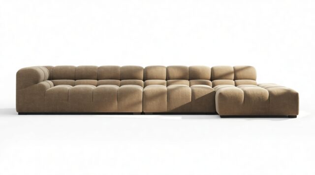 The Tufty – Cappuccino Brown Chenille, Sectional Large Chaise (Right)