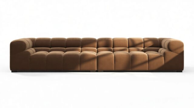 The Tufty – Mocha Velvet, Extra Large Sofa – Sectional