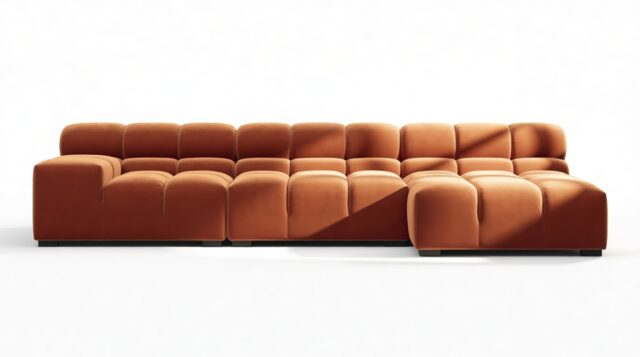 The Tufty – Spice Velvet, Small Chaise (Right) – Sectional