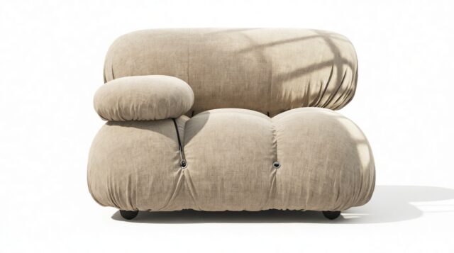 The Bellini – Beige Gray Chenille, Left Arm