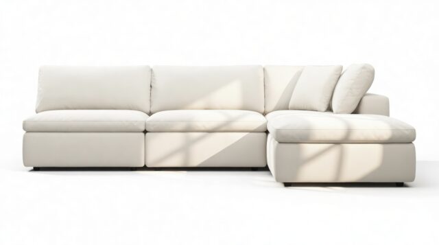 The Ciel – Oatmeal Brushed Weave, Sectional (Right Chaise)