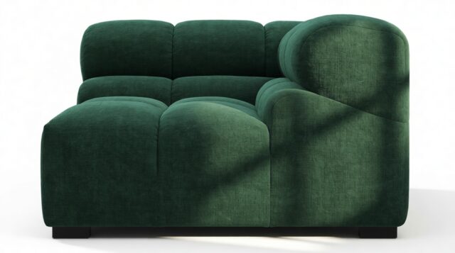 The Tufty – Forest Green Chenille, Corner (Right)