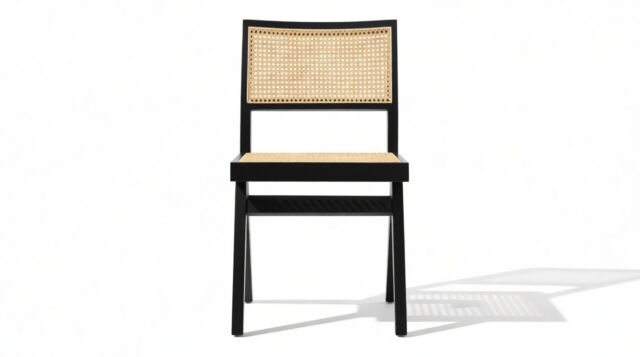 The Jeanneret Dining Chair – Black, Side Chair