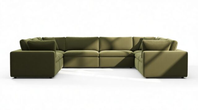 The Ciel – Spruce Luxe Velvet, Sectional (Eight Seater)