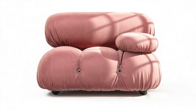 The Bellini – Blush Pink Velvet, Right Arm