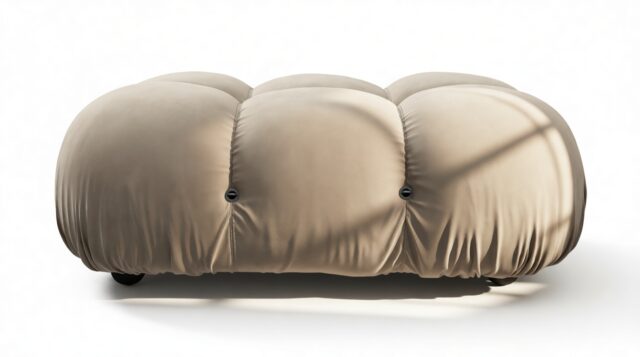 The Bellini – Greige Velvet, Ottoman