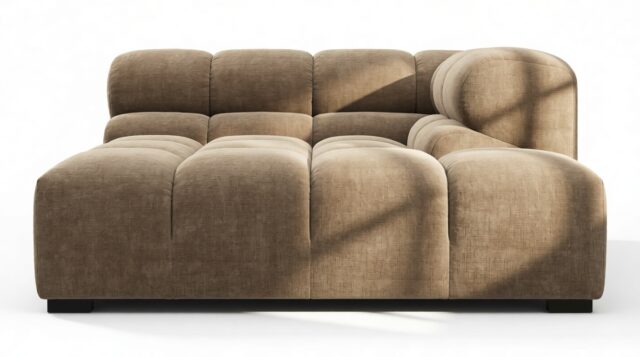 The Tufty – Cappuccino Brown Chenille, Deep Corner Half (Right)