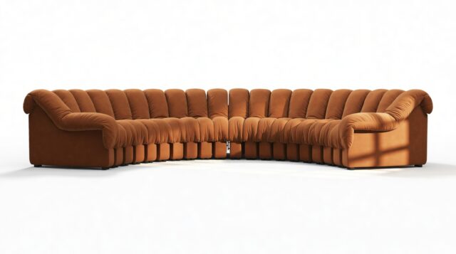 The DS 600 – Burnt Orange Vegan Suede, Large Sectional, U Shape