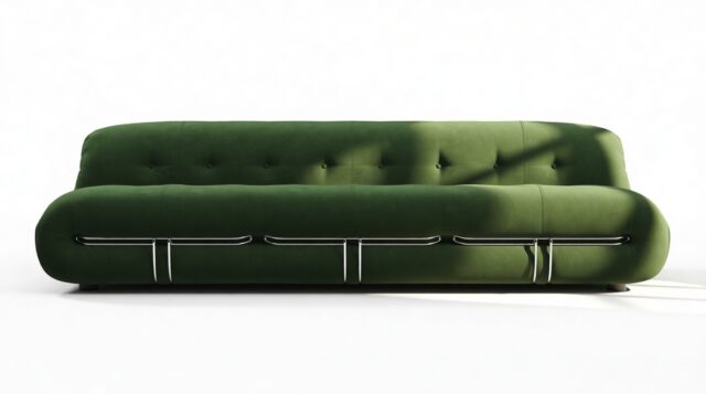 The Soriana – Tarragon Vegan Suede, Three Seater Sofa