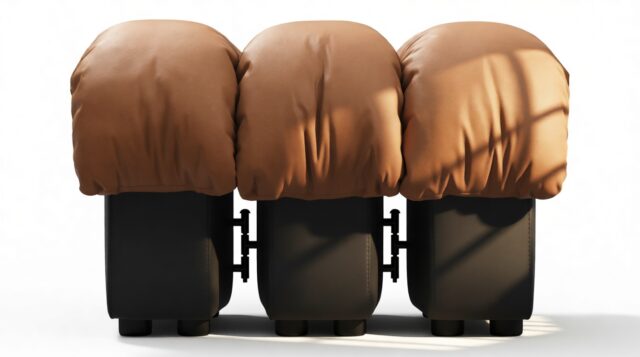 The DS 600 – Vintage Tan and Black Vegan Leather, Ottoman