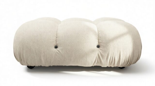 The Bellini Outdoor – Cream Chunky Performance Weave (Outdoor), Ottoman