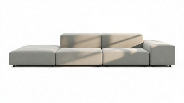 The Extrasoft – Soft Gray Brushed Weave, Open End Sofa (Left)