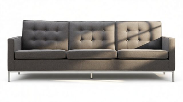 The Florence – Dark Gray Wool, Three Seater