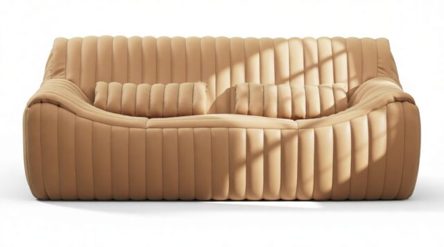 The Sandra – Camel Premium Leather, Two Seater Sofa