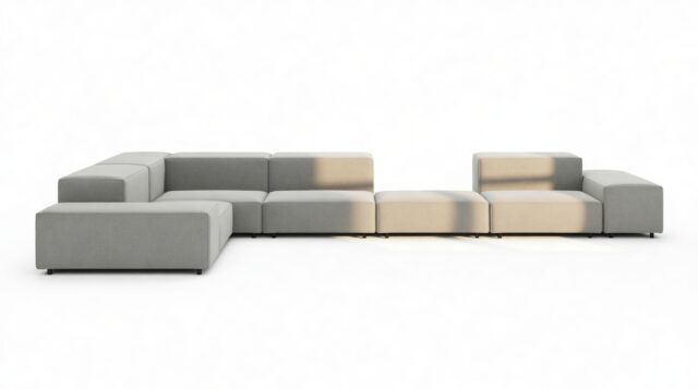 The Extrasoft – Soft Gray Brushed Weave, Large Corner (Left)