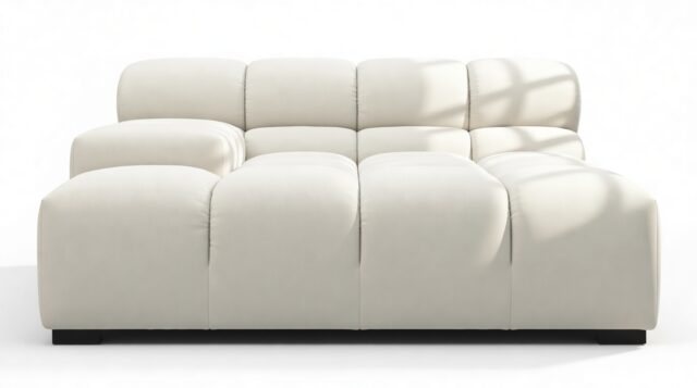 The Tufty – Oatmeal Brushed Weave, Deep Large Armrest (Left)