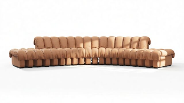 The DS 600 – Tan Vegan Leather, Large Open End Sofa