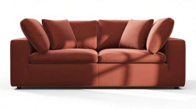 The Ciel – Cinnamon Velvet, Two Seater Sofa