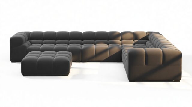 The Tufty – Ink Brushed Weave, Large Corner (Right) – Sectional