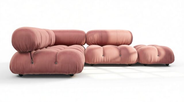 The Bellini – Blush Pink Velvet, Sectional (Small Left Corner)