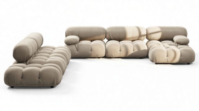 The Bellini – Greige Velvet, Sectional (Large Left Corner)