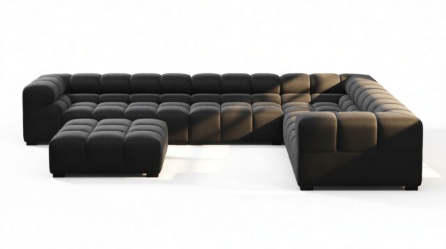 The Tufty – Black Velvet, Large Corner (Right) – Sectional