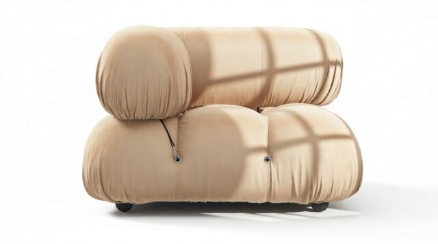 The Bellini – Ecru Velvet, Left Corner