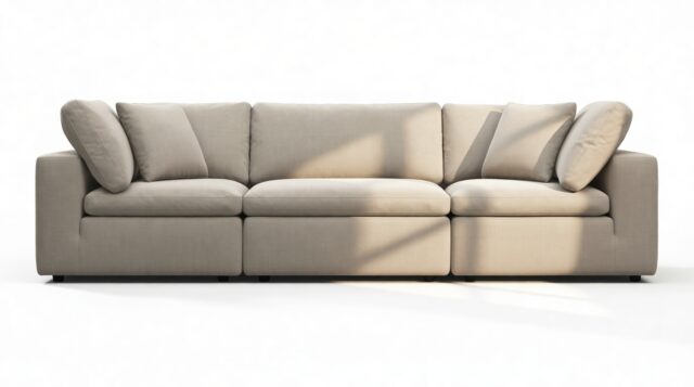 The Ciel – Beige Linen, Three Seater