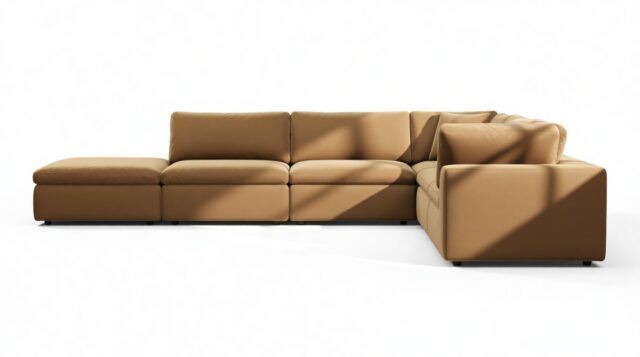 The Ciel – Old Gold Velvet, Sectional (Right Corner)
